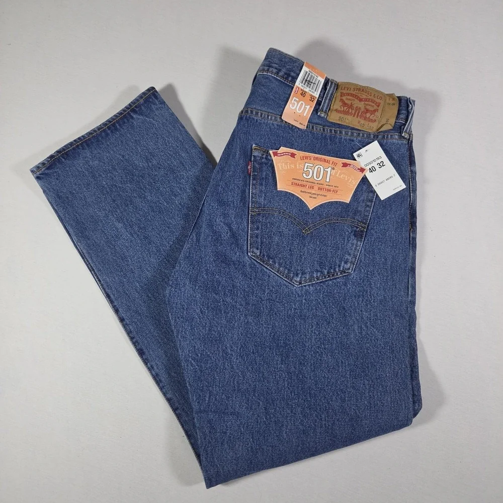 Levi's 501 Original Fit Jeans 40x32‎ NWT 2014 Deadstock NOS Med Stonewash Mexico